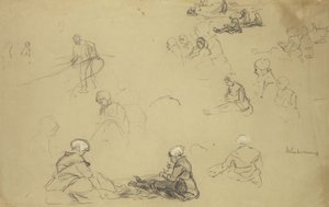 A study of net repairers by Max Liebermann